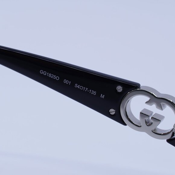 Gucci GG1825O 001 Eyeglasses Shiny Black 54mm Cat Eye Frame - Picture 7 of 11